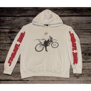 Justin Beiber Stadium Purpose Tour 2017 Hoodie Mens Large White Dirtbike Pop